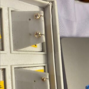 Gold and Clear Crystal Stud Earrings